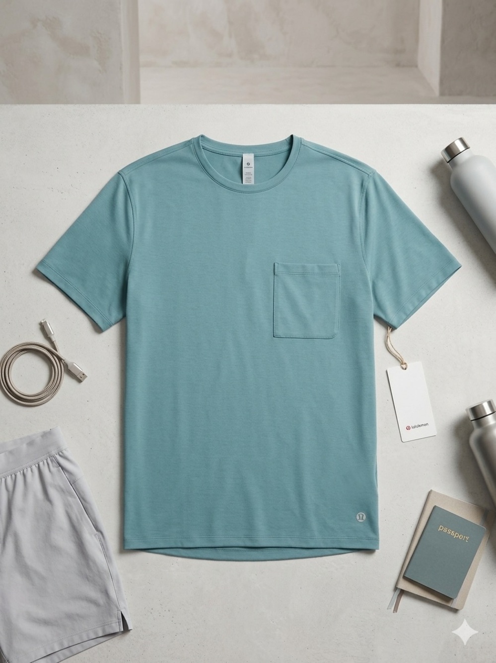 lululemon athletica Men’s Crew Pocket Tee - Seafoam